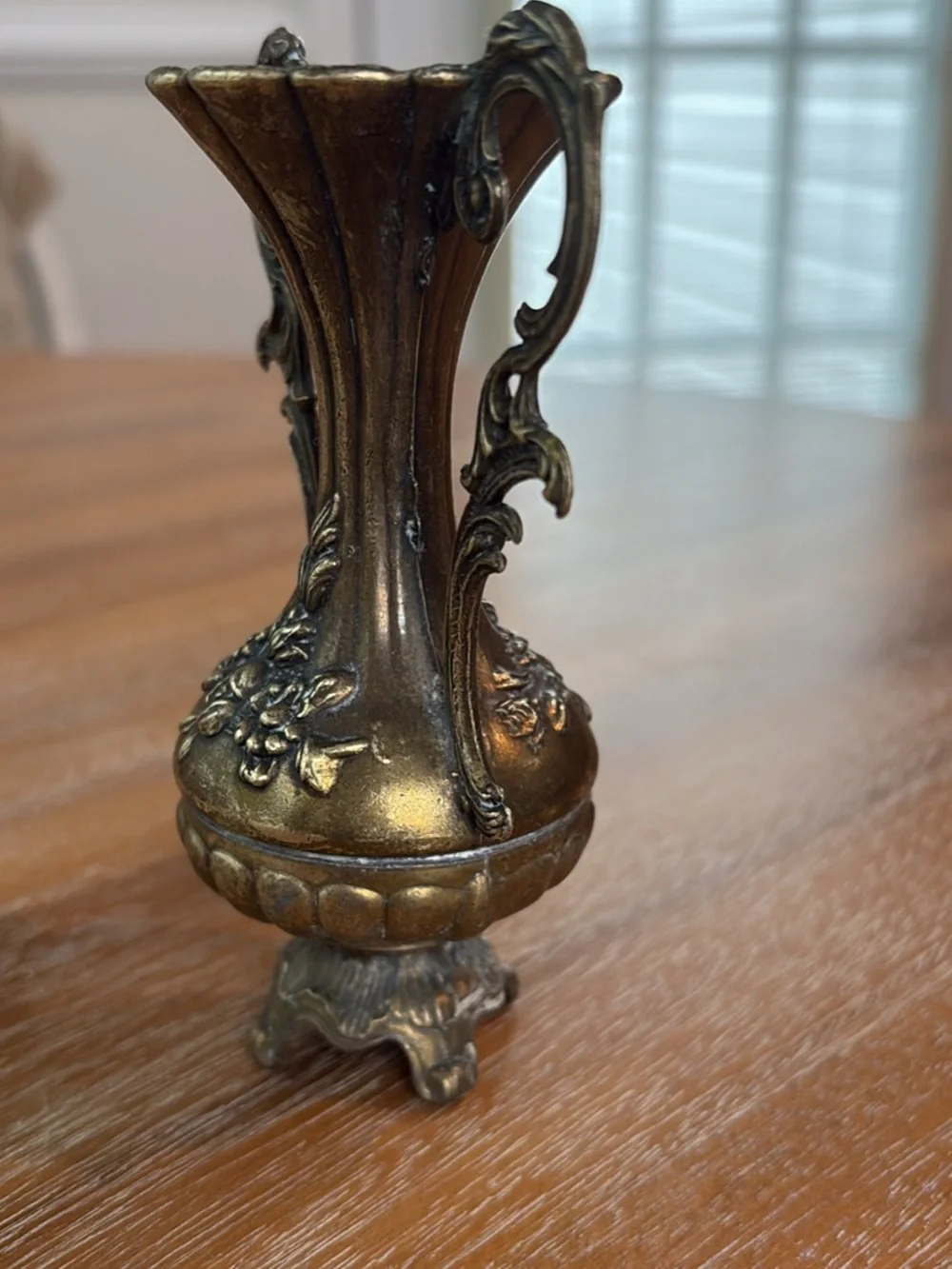 Antique-Style Brass Decorative Vase - Gold Finish